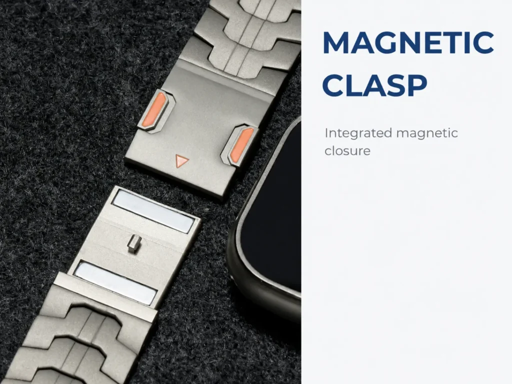 HB-10B Titanium Magnetic Watch Band HB-10B integrated magnetic clasp structure