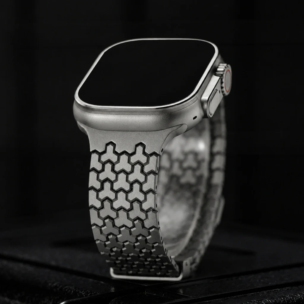 HB-25 Stainless Steel Magnetic Watch Band hb 25 interlocking stainless steel link detail