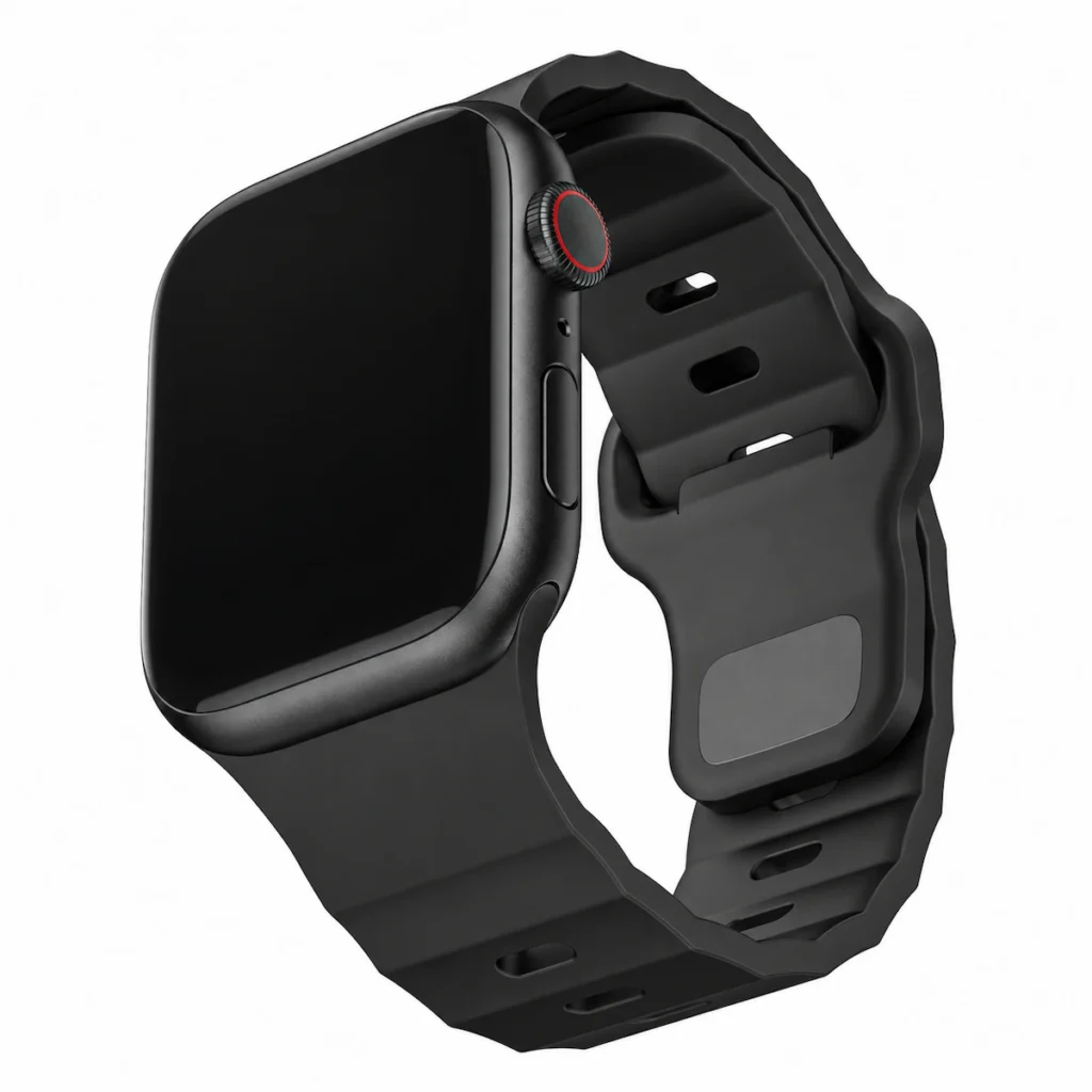 HB-31 FKM Snap Buckle Watch Band HB-31 black FKM snap buckle watch band