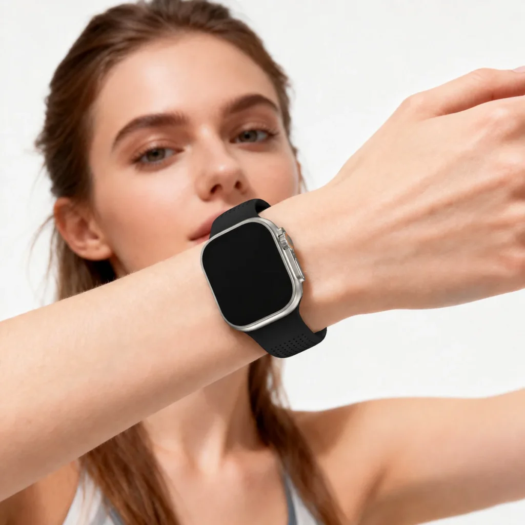 HB-33 black FKM watch band active lifestyle