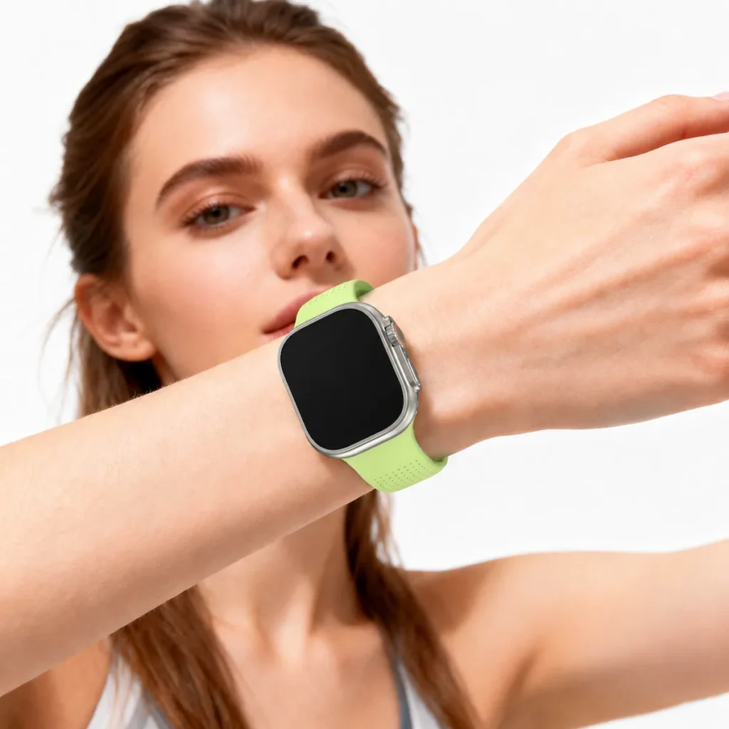 HB-33 green FKM watch band everyday lifestyle